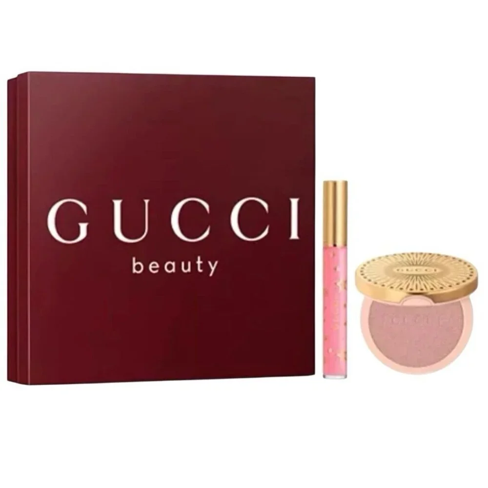 Gucci Beauty Opal Pink Highlighter (04) & Bertha Pink Lip Gloss (219) Set NIB